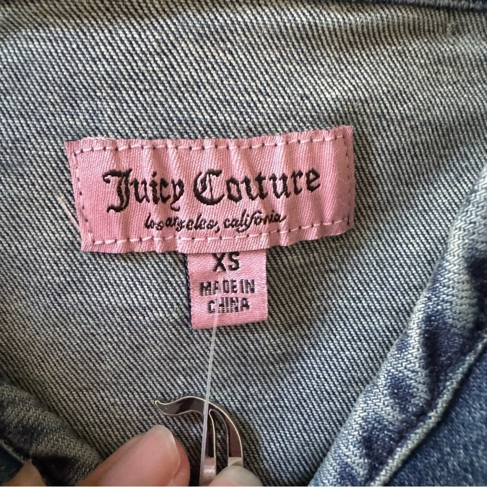 Juicy Couture Denim Sweetheart Neckline mini Dress dark Wash size XS NWT - Picture 10 of 11